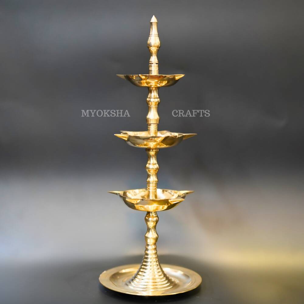 Brass Three-Step Diya | Grocsy