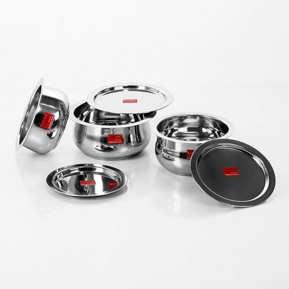 Sumeet Stainless Steel Cookware Set With Lid | Grocsy
