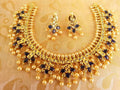 Blue Uncuts Guttapoosalu Necklace Set | Grocsy