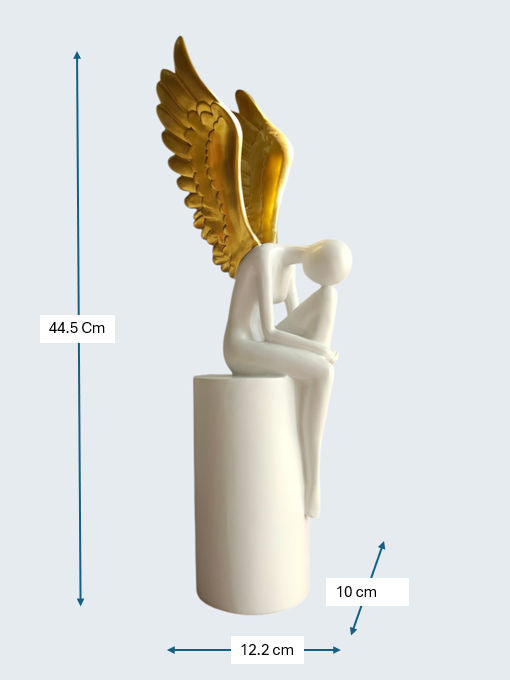 Sun Mun Decors White & Golden Lady with Wings | Grocsy