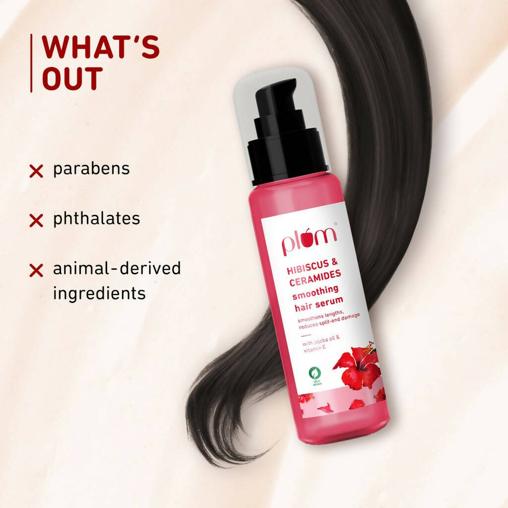 Plum Hibiscus & Ceramides Smoothing Hair Serum | Grocsy