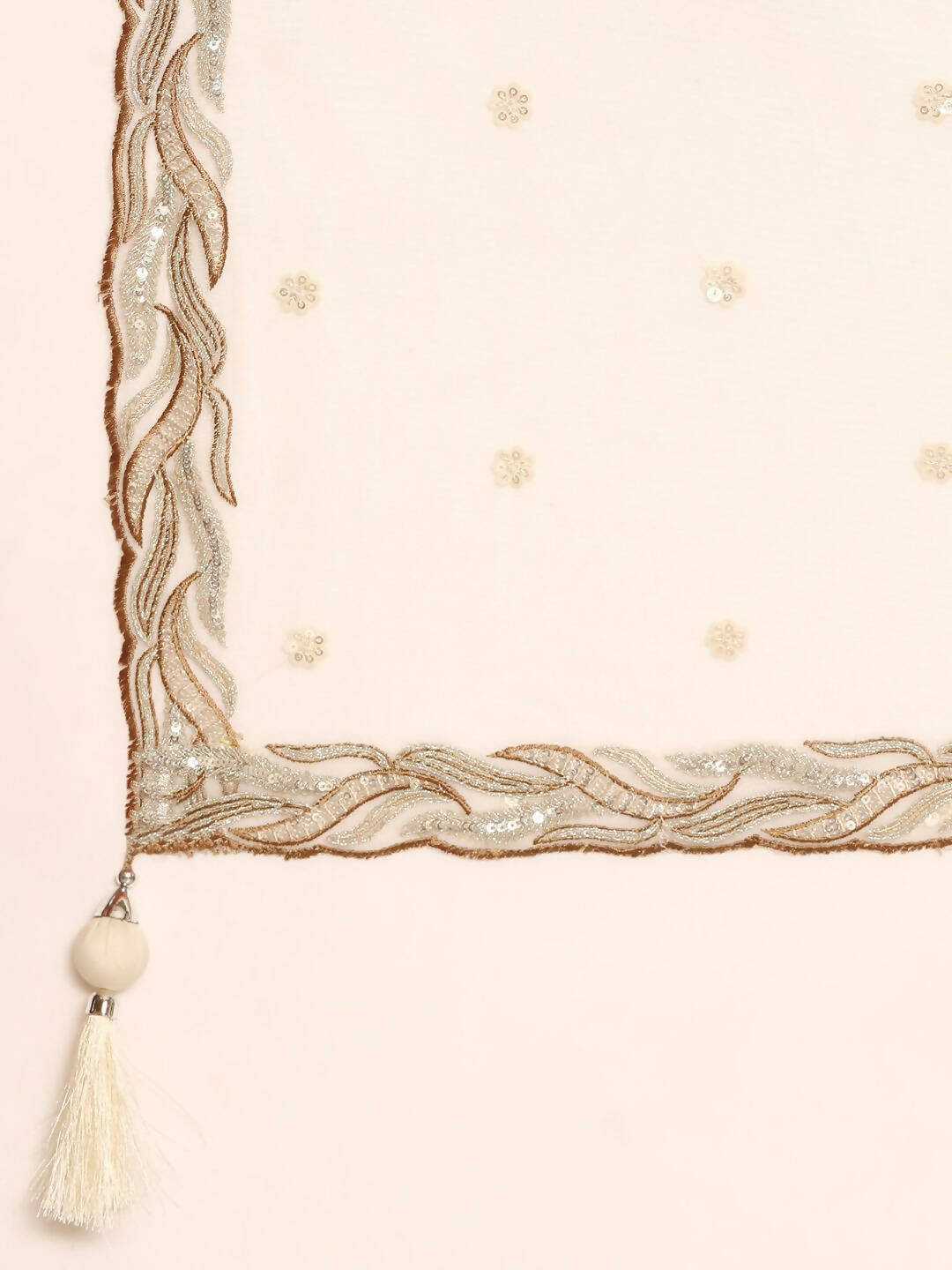 House of Panchhi Cream Net Sequins and Zarkan embroidery Lehenga choli & Dupatta | Grocsy