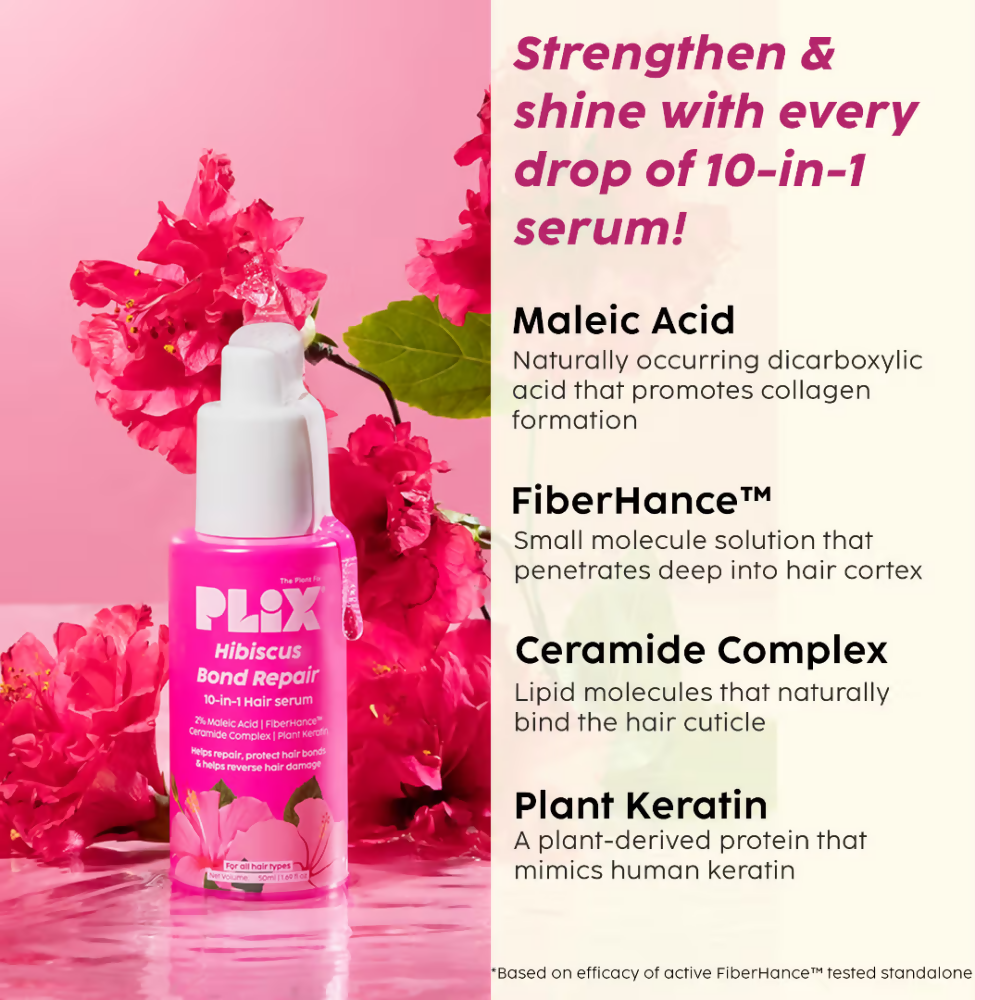 PLIX The Plant Fix Hibiscus Bond Repair 10-In-1 Hair Serum | Grocsy