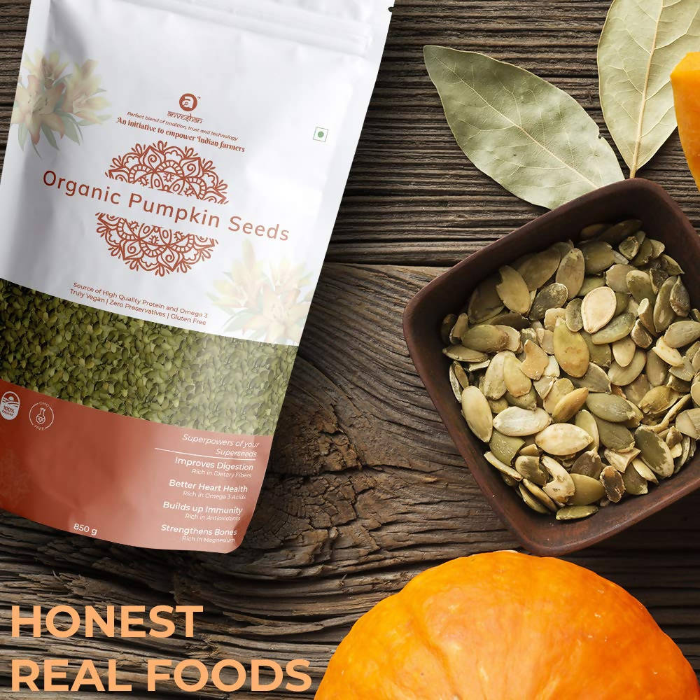 Anveshan Organic Raw Pumpkin Seeds | Grocsy