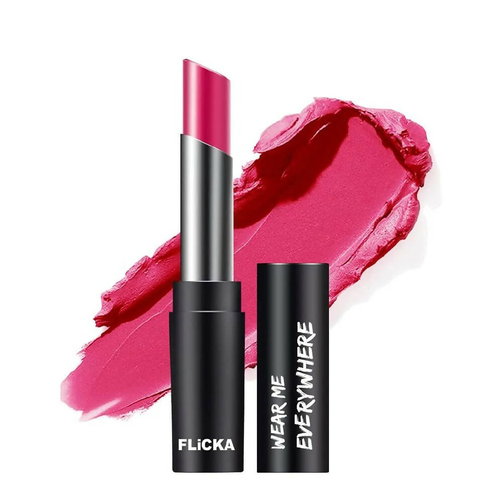 FLiCKA Wear Me Everywhere Creamy Matte Lipstick Flirt With The Pink | Grocsy