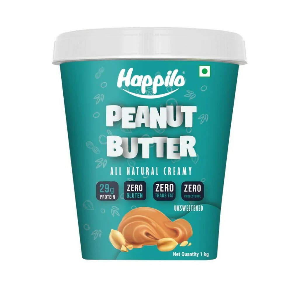 Happilo All Natural Peanut Butter Creamy-Unsweetened | Grocsy