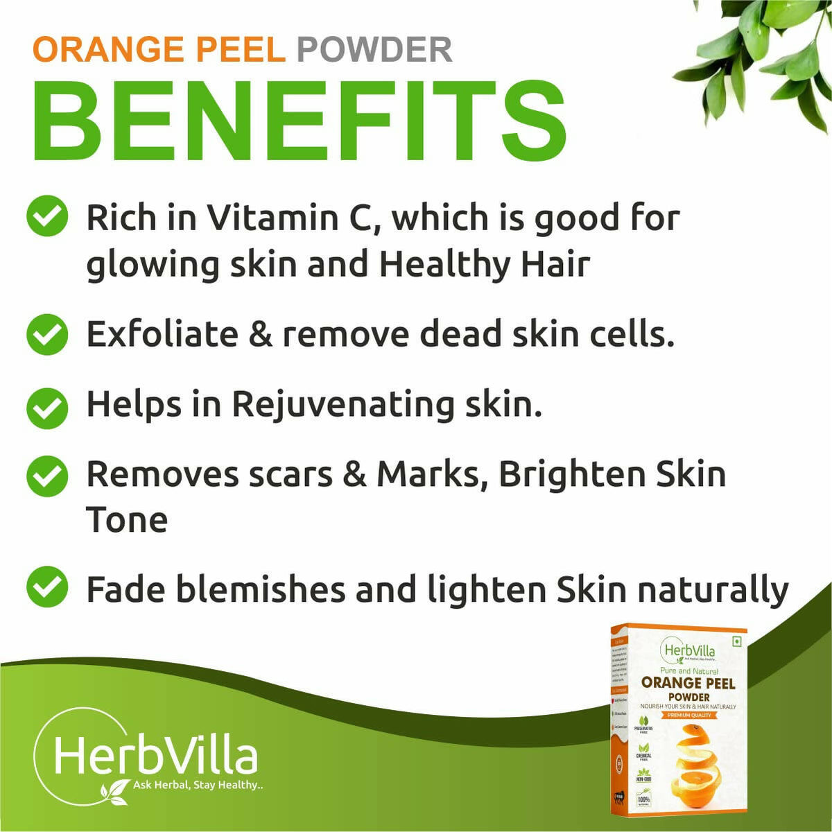 Herbvilla Orange Peel Powder | Grocsy