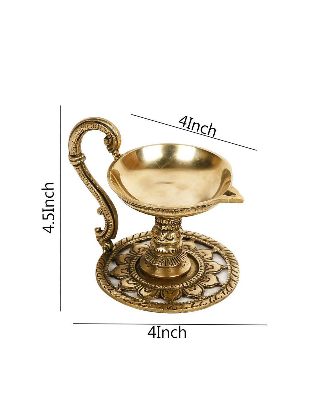 CraftVatika Gold-Toned Handmade Oil Lamp Showpiece | Grocsy