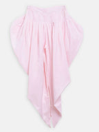 Ahalyaa Pink Polysilk Floral Printed Kids Kurta Dhoti Set For Girls | Grocsy