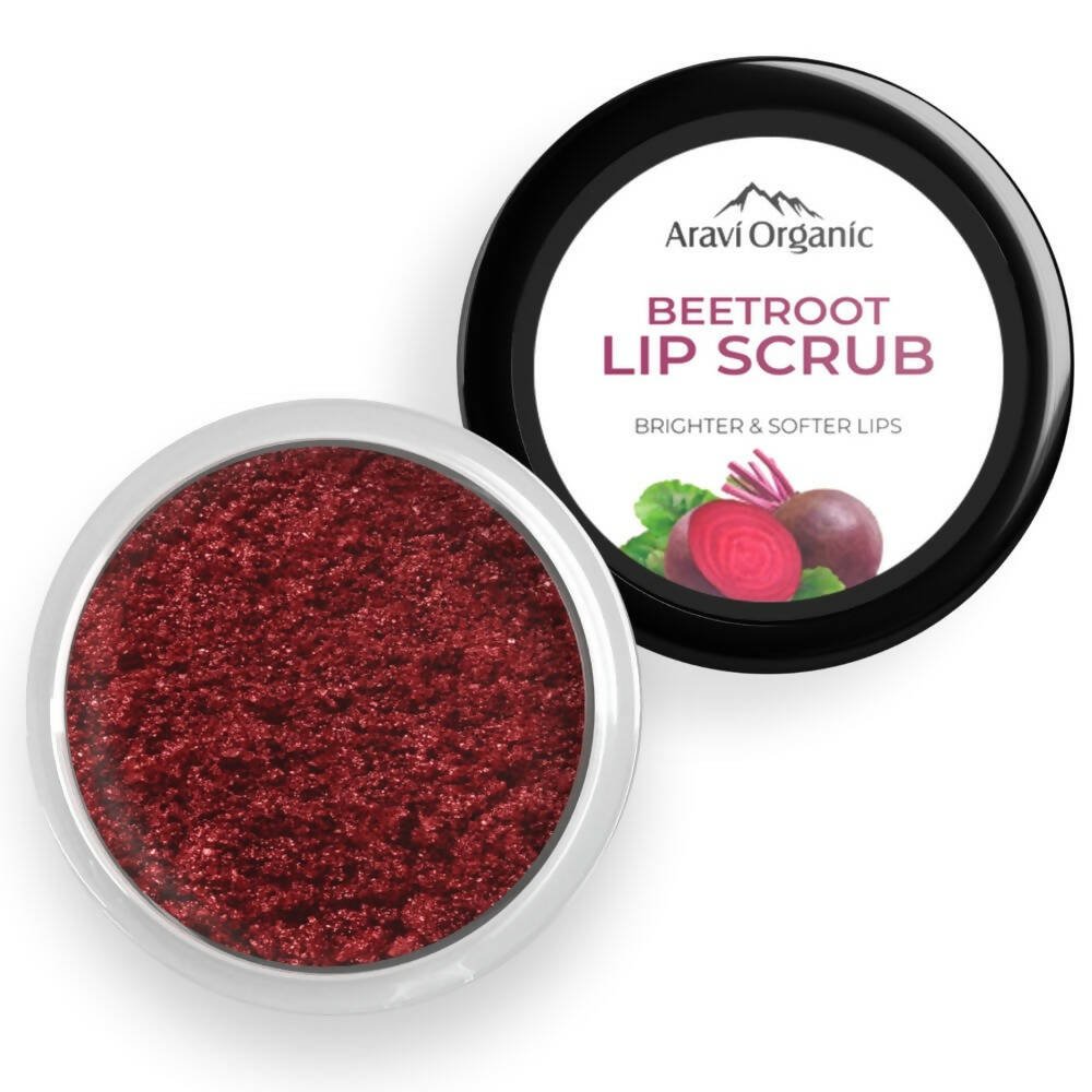 Aravi Organic Beetroot Lip Lightening Scrub Balm | Grocsy