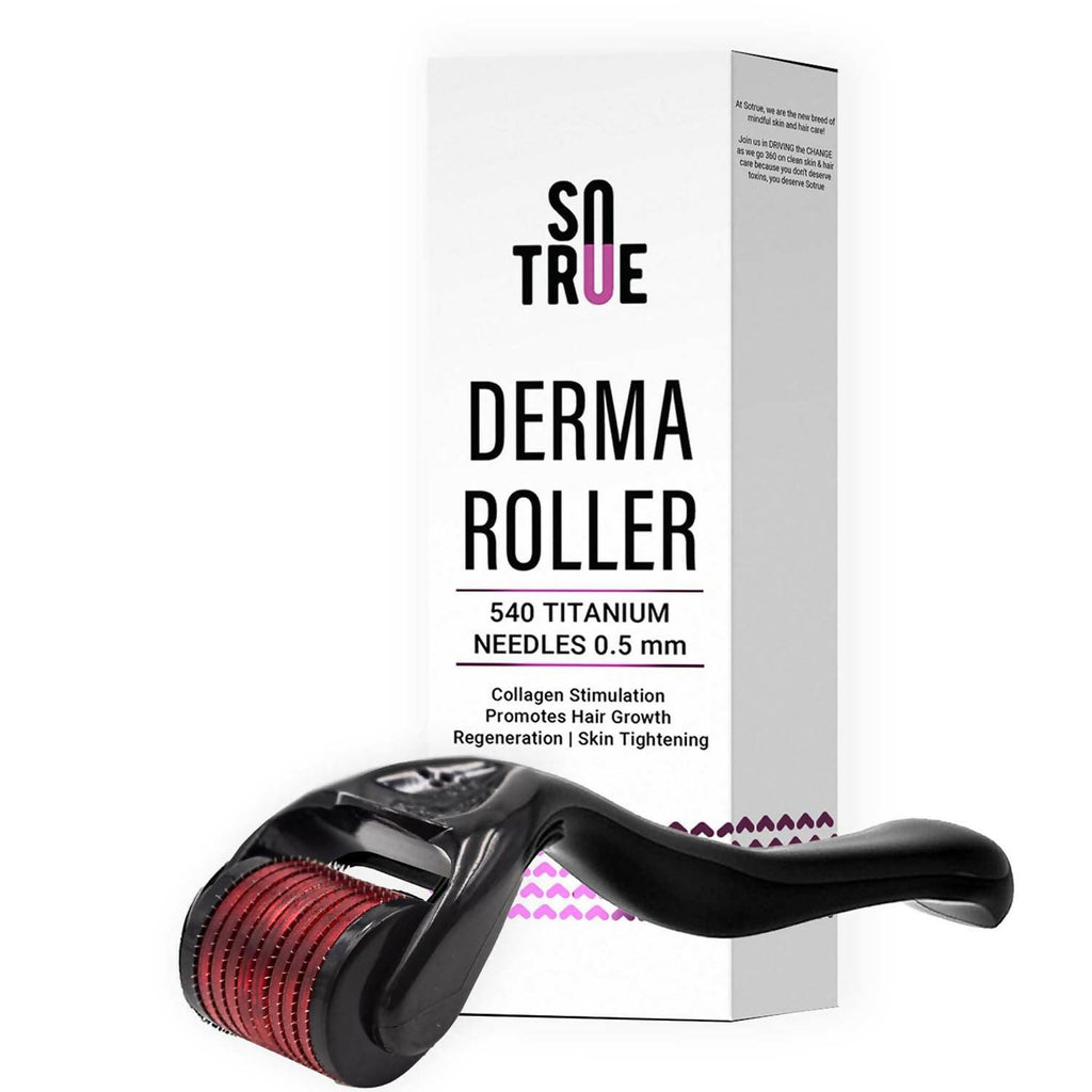 Sotrue Derma Roller For Hair Growth 0.5 mm with 540 Stainless Steel Needles - Repairs Damaged Hair, Activates Hair Follicles | Grocsy