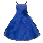 Asmaani Baby Girl's Blue Colour Satin A-Line Maxi Full Length Dress (AS-DRESS-22089) | Grocsy
