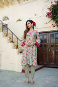 Vaasva Women Pista Green Muslin Embroidered Kurta & Pant Set | Grocsy