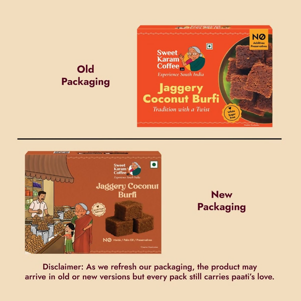 Sweet Karam Coffee Jaggery Coconut Burfi | Grocsy