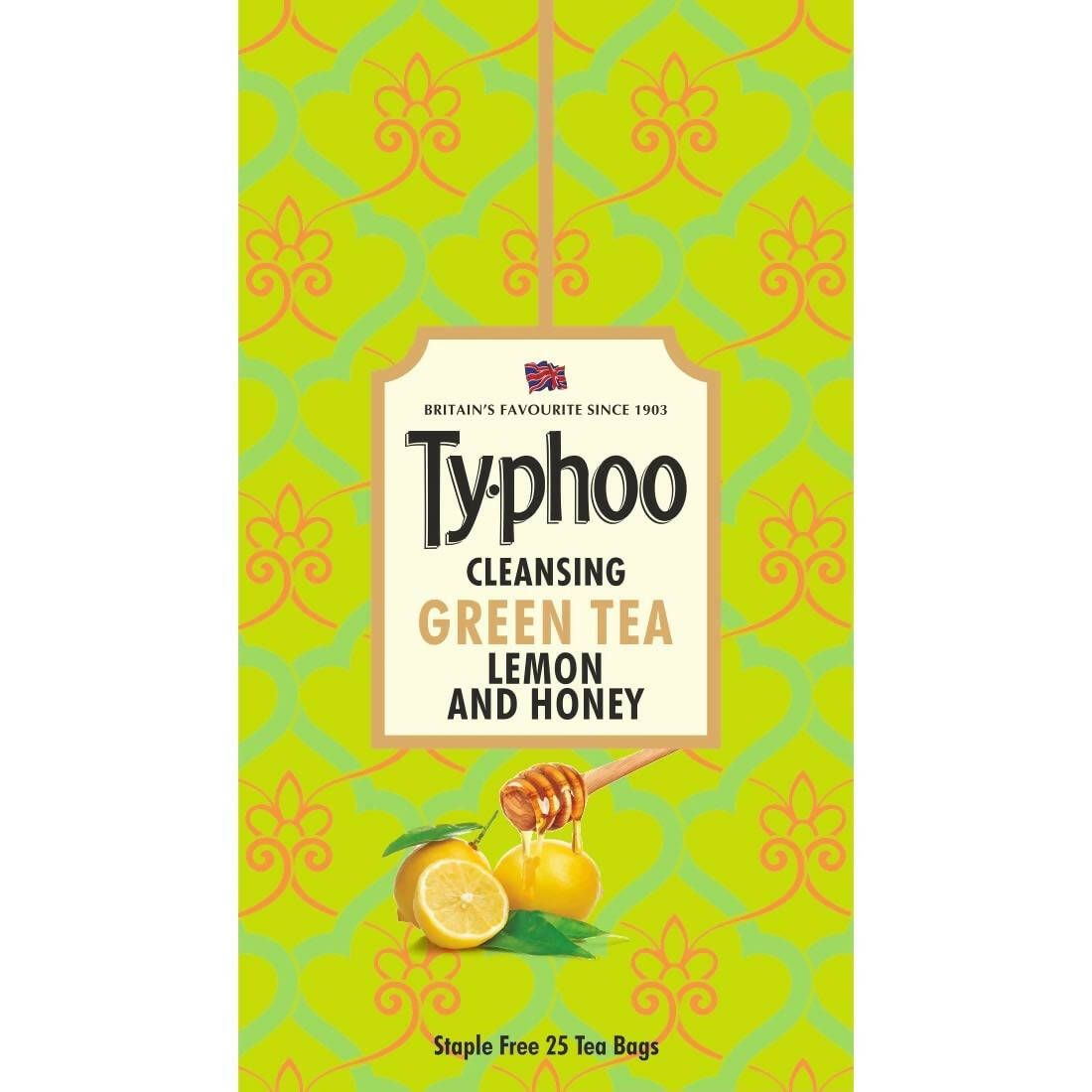 Typhoo Cleansing Lemon & Honey Green Tea Bags | Grocsy