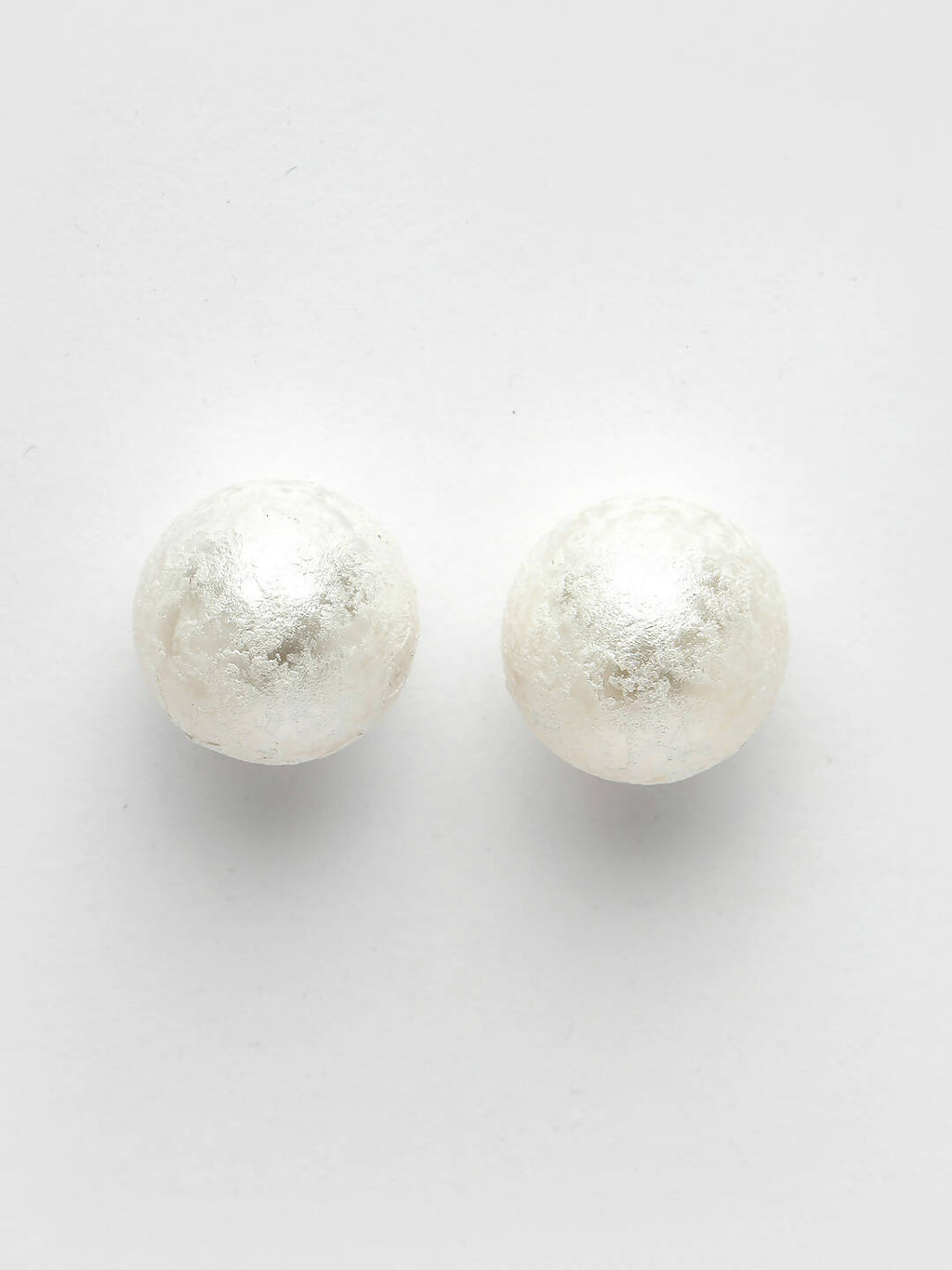 NVR Women's White Color Moon Stud Earrings | Grocsy