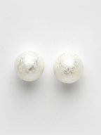 NVR Women's White Color Moon Stud Earrings | Grocsy