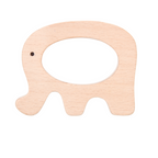 Nesta Toys Wooden Car & Elefant Teether Set, Beech Wood Teether for Babies | Grocsy