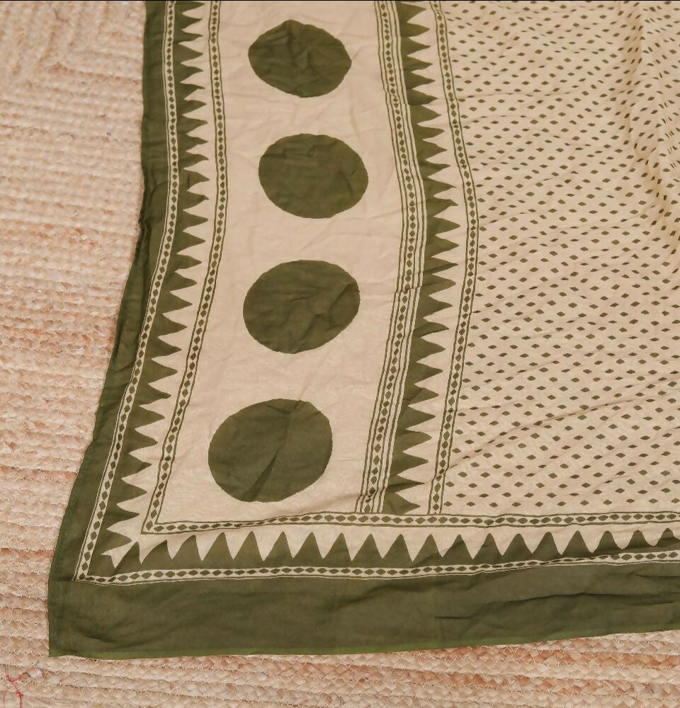 Miravan Women'S Polka Dot Printed Pure Cotton Anarkali Kurta With Dupatta | Grocsy