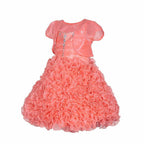 Asmaani Baby Girls Gajri Tissue Net Knee Length Frock ( AS-DRESS-22151) | Grocsy