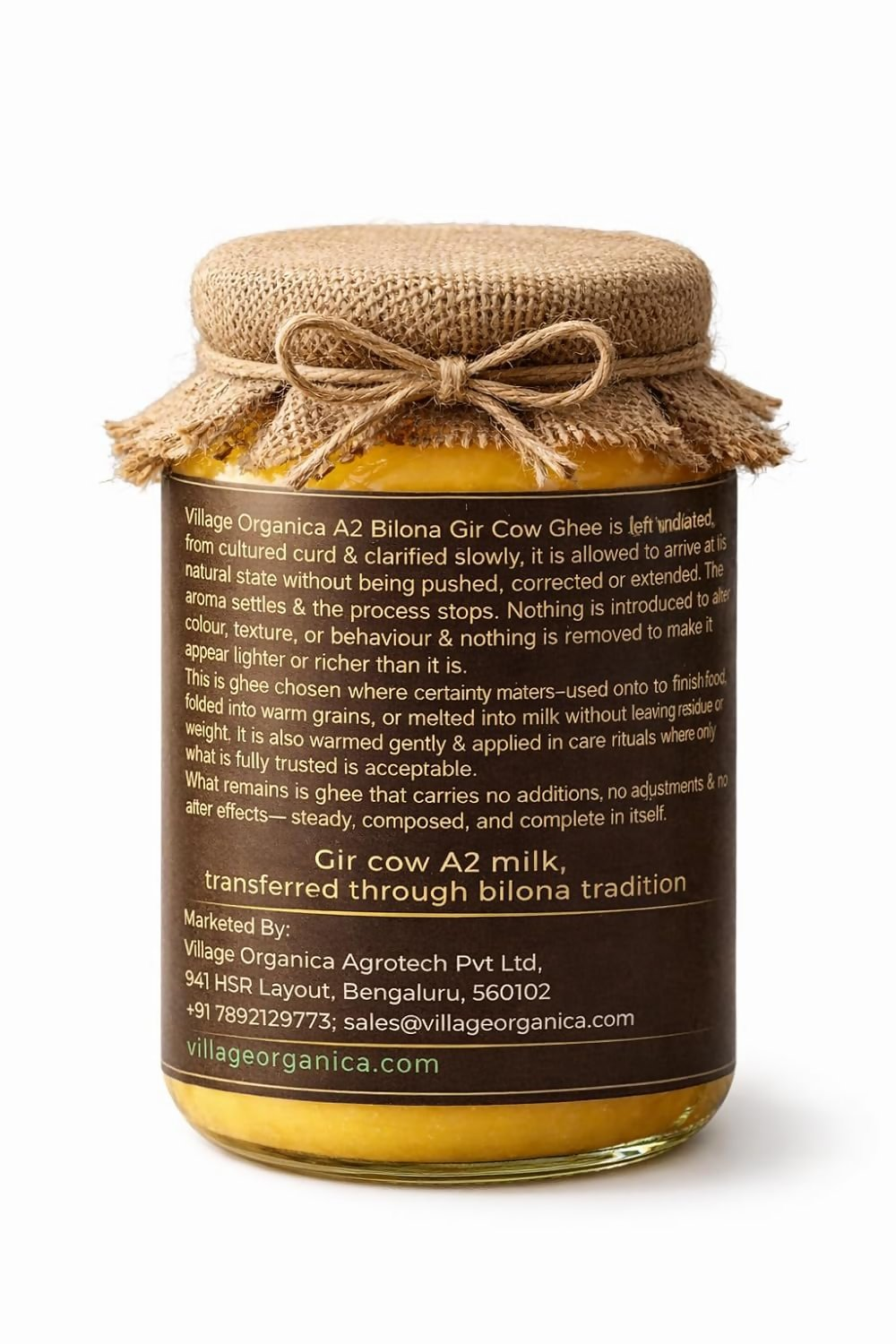 Village-Organica A2 Gir Cow Ghee,Traditional Bilona Method | Grocsy