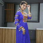 Vastranavya Blue Navratri Special Kutchi Work with Gota Patti & Mirror Work Kurti | Grocsy