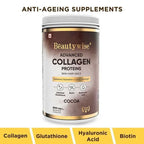 Beautywise Advanced Marine Collagen Anti-Aging Powder - Glutathione, HA & Biotin - Cocoa | Grocsy