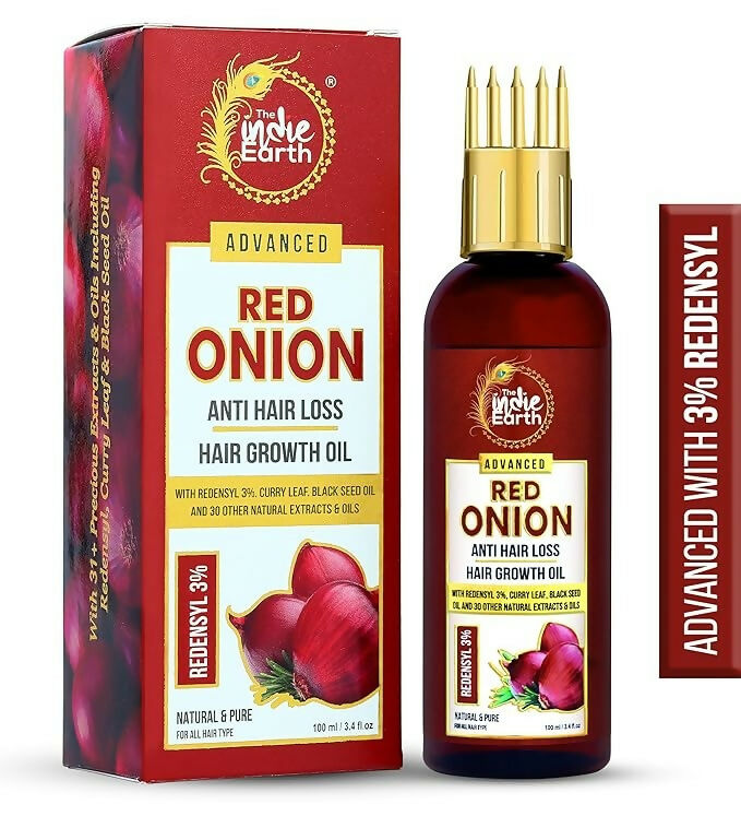 The Indie Earth Advanced 3% Redensyl Red Onion Anti Hair Loss & Hair Growth Oil | Grocsy