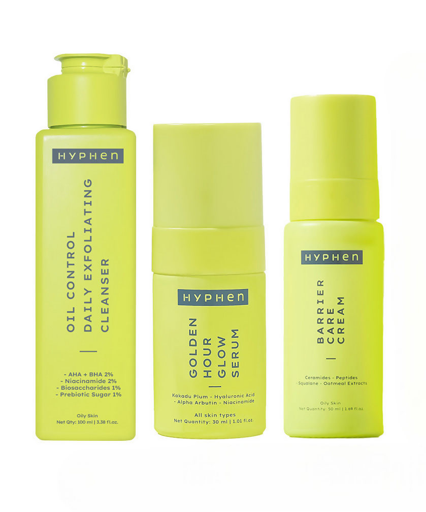 Hyphen By Kriti Sanon CSM (Cleanser, Serum, Moisturizer) Combo Oil to Dry Skin | Grocsy