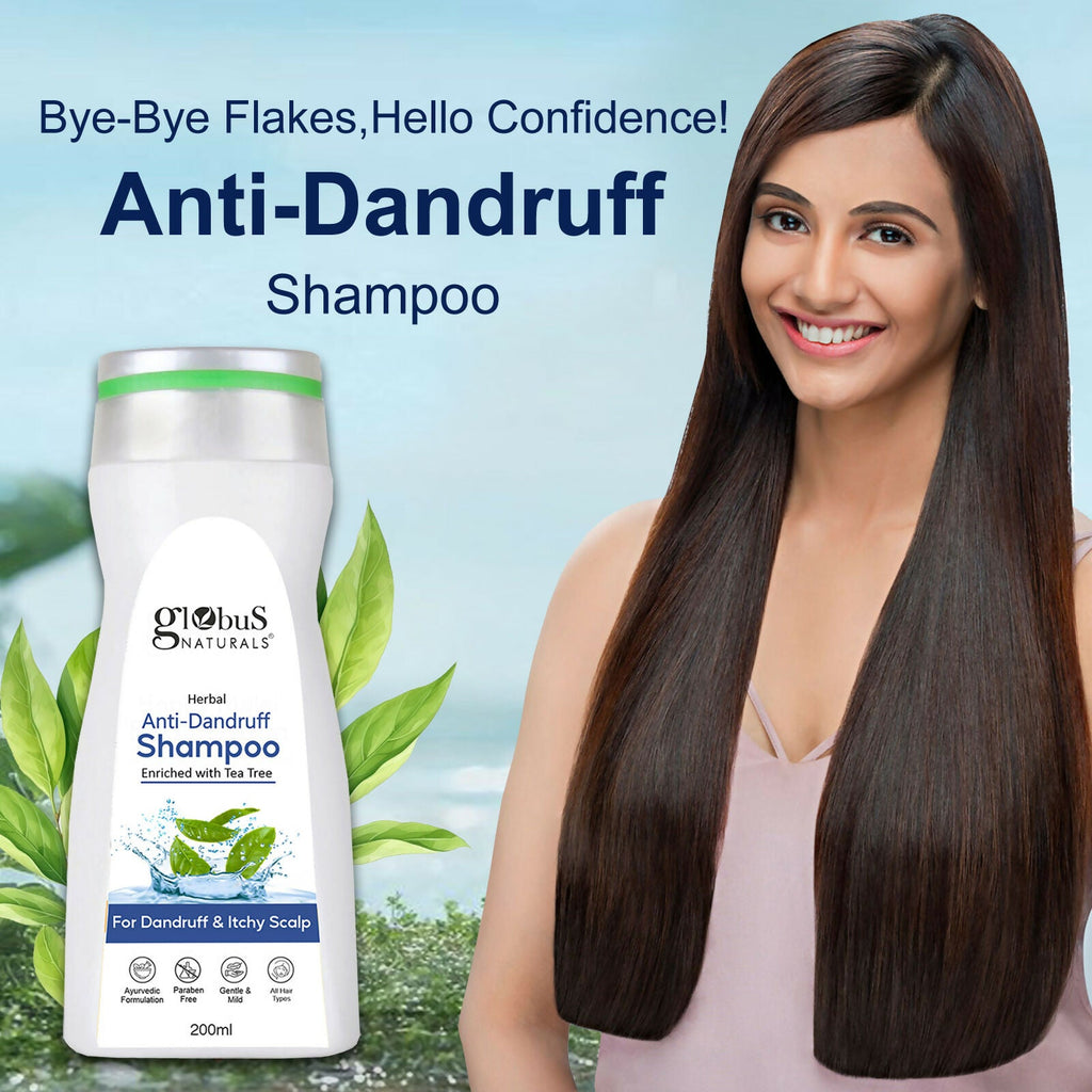 Globus Naturals Anti Dandruff Shampoo, For Dandruff and Itchy Scalp, Suitable For All Hair Types | Grocsy