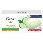 Dove Fresh Moisture Beauty Bar With Cucumber & Green Tea Leaves Scent | Grocsy