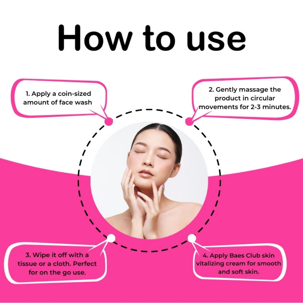 Baes Club Waterless Face Wash Formalized to Remove Pollution PM | Grocsy