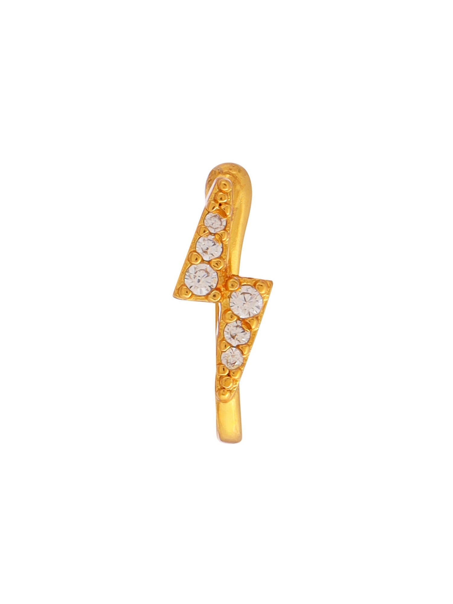 Ruby Raang Gold Bijlee Nose Pin | Grocsy