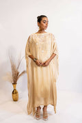Timaraa Champagne Glow Hand-Embellished Georgette Kaftan Dress | Grocsy