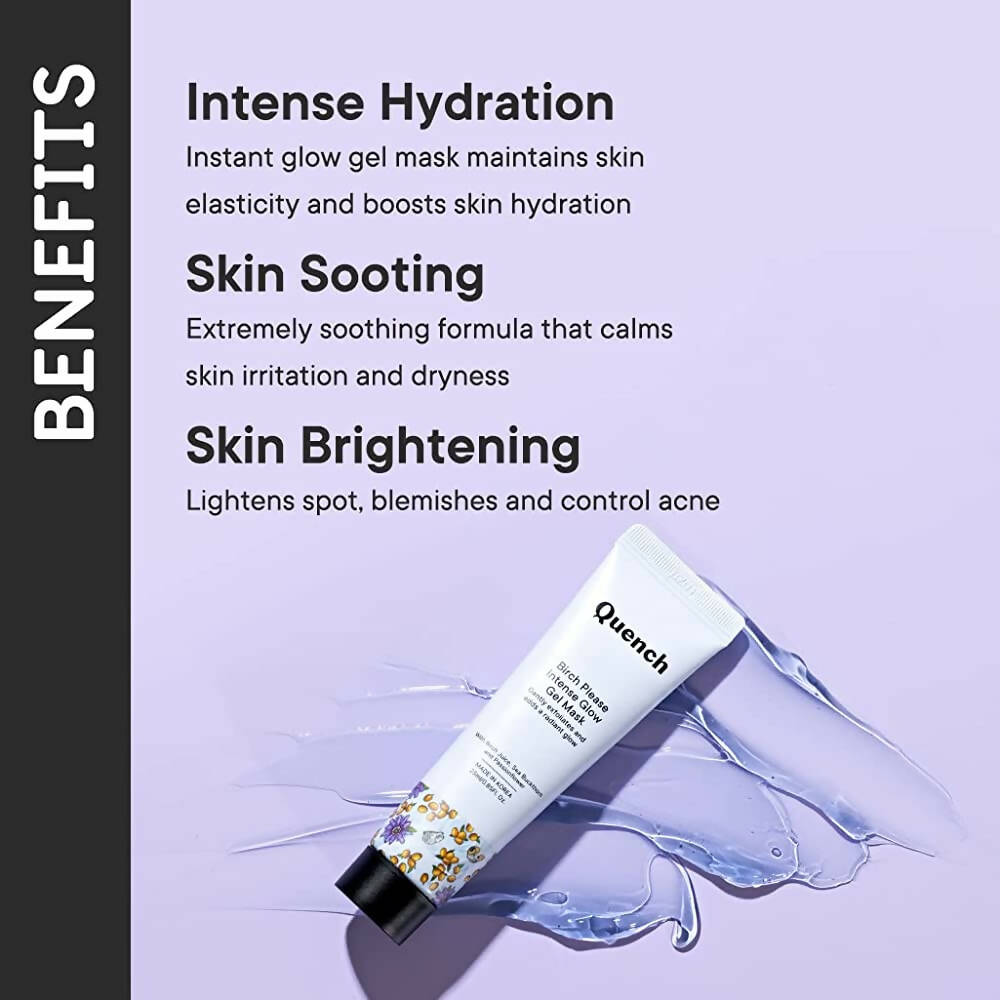 Quench Botanics Birch Please Intense Glow Gel Mask With with Licorice, Cherry Blossom, Grapefruit - Korean Skincare | Grocsy