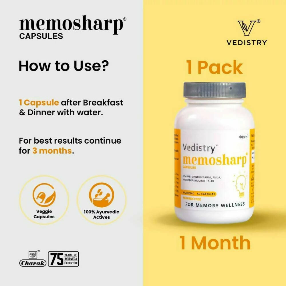 Vedistry Memosharp Capsules | Grocsy