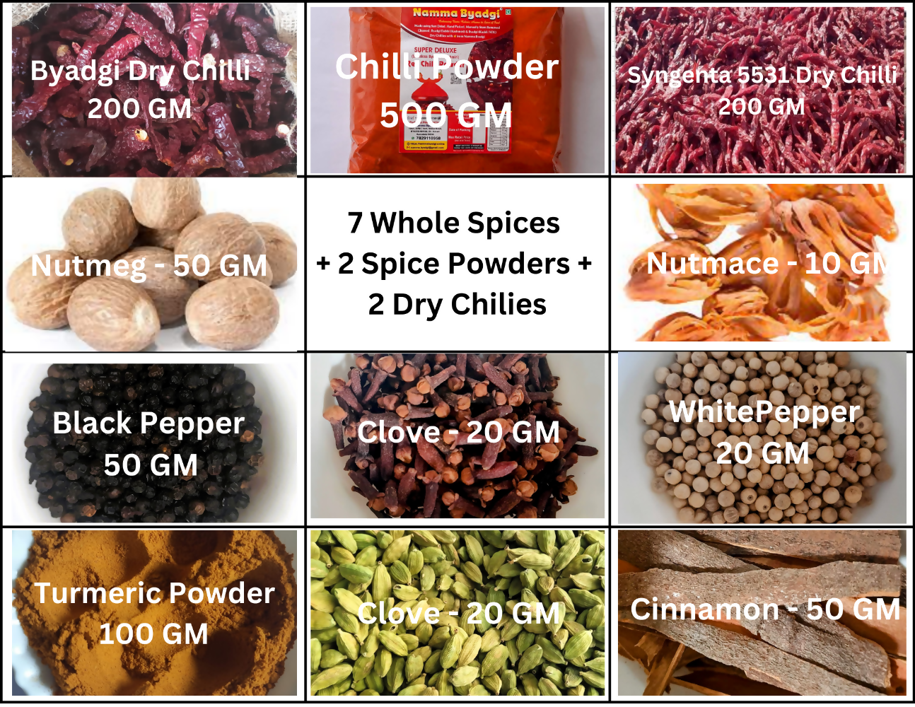 Namma Byadgi's Organic Mirchi Masala Kit- (Marchi, Spices, Powders) | Grocsy