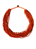 Inhanns Handmade Beaded Multilayer Necklace, 20 Layers - Orange | Grocsy