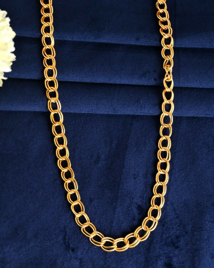 VOJ Gold-Polished Designer Circular Chain For Men | Grocsy