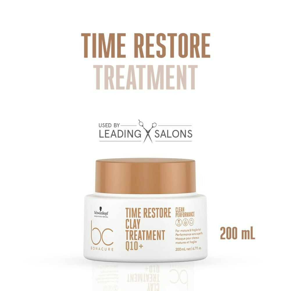 Schwarzkopf Professional Bonacure Time Restore Clay Treatment Q10+ Hair Mask | Grocsy