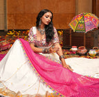 AI Fashion Off White Crepe Designer Navratri Wear Lehenga Choli Collection | Grocsy