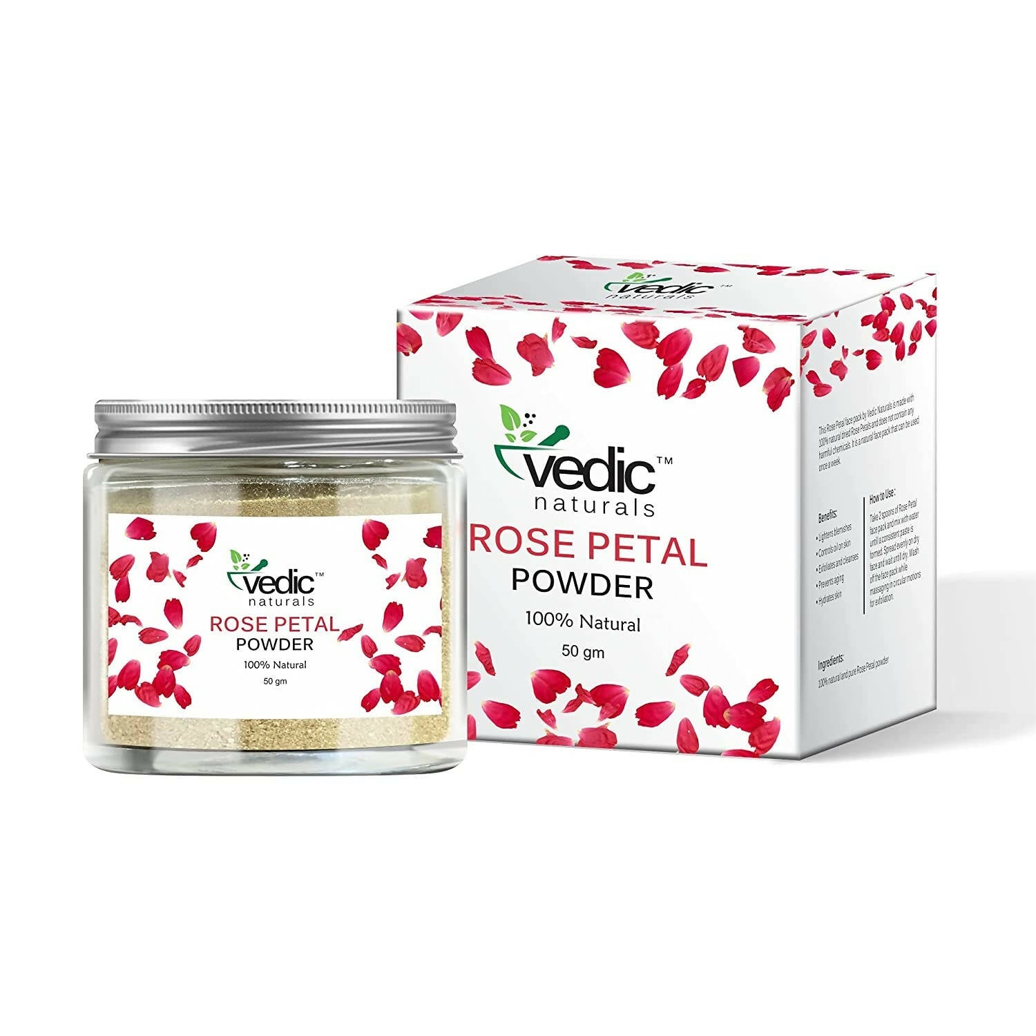 Vedic Naturals Rose Petal Powder Face Pack | Grocsy