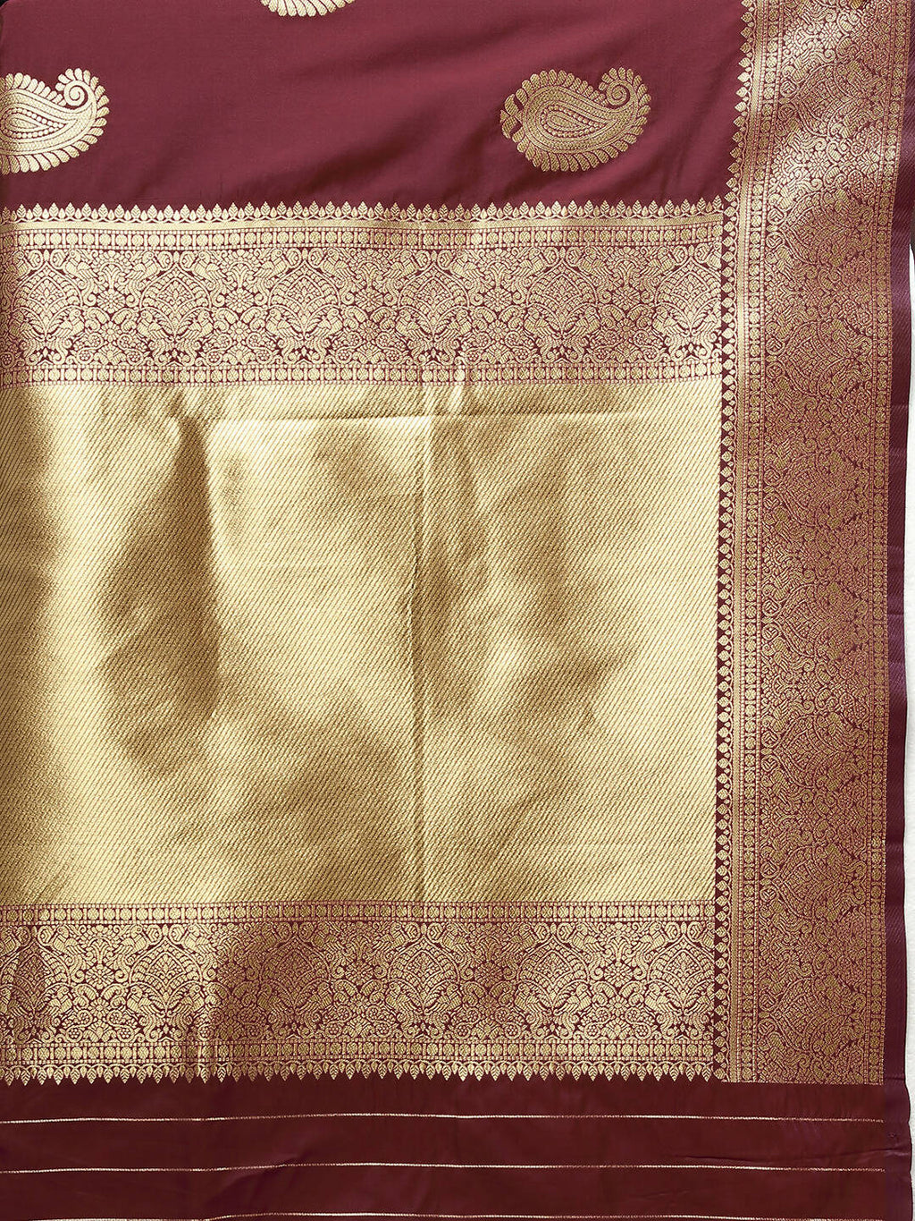 Lorenvalley Fashion Maroon Soft Silk Woven Design Gold Zari Weaving Saree | Grocsy