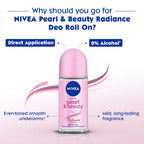 Nivea Deodorant Roll On Pearl & Beauty Radiance For Eventoned Smooth & Beautiful Underarms | Grocsy