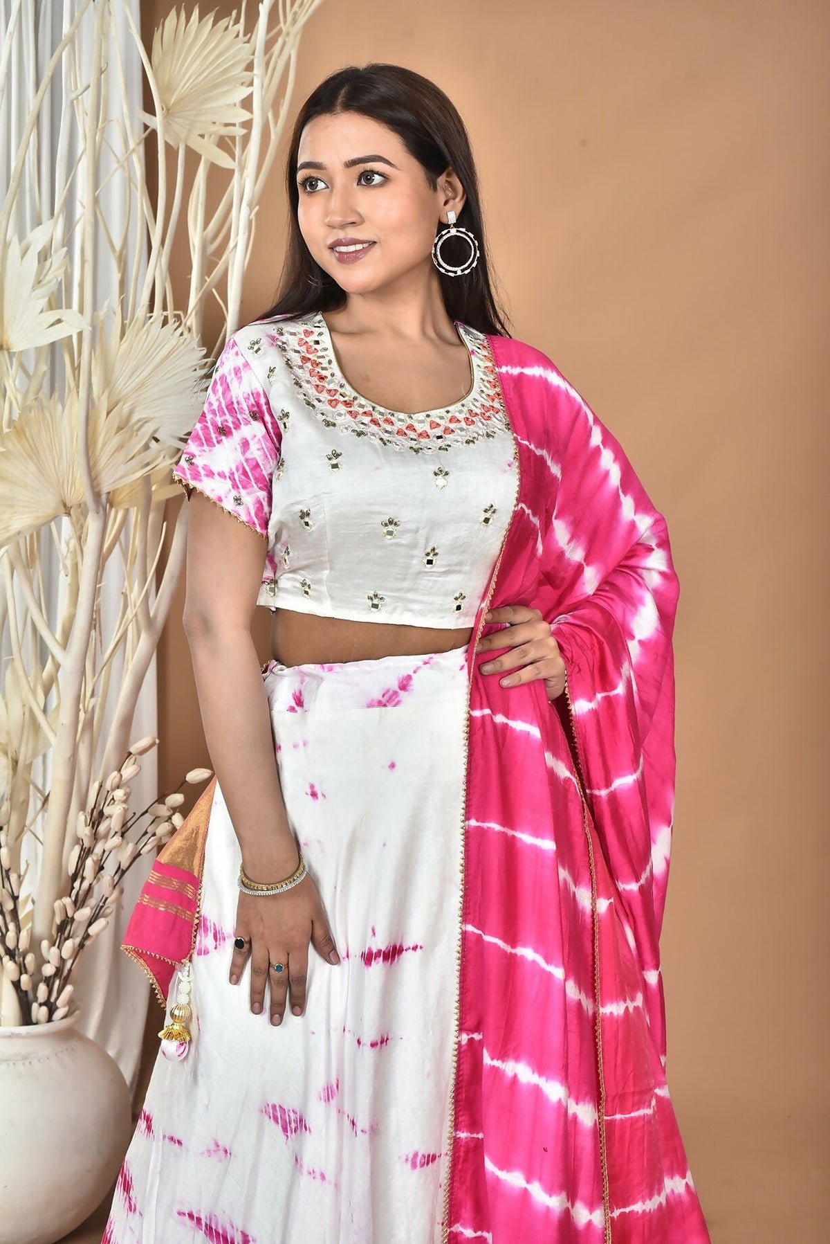Morchari Women Tai Dai And Hand Embroidery Lehenga-Rani | Grocsy