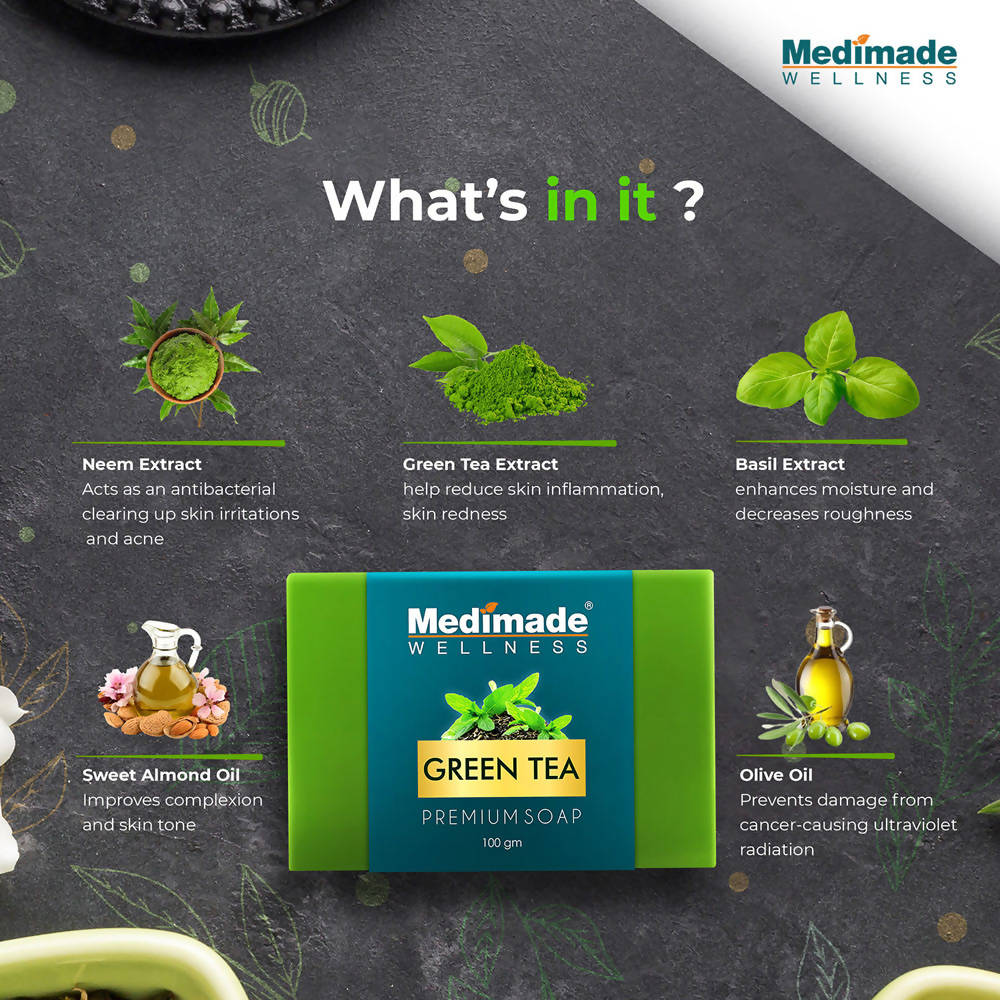Medimade Wellness Green Tea Premium Soap | Grocsy