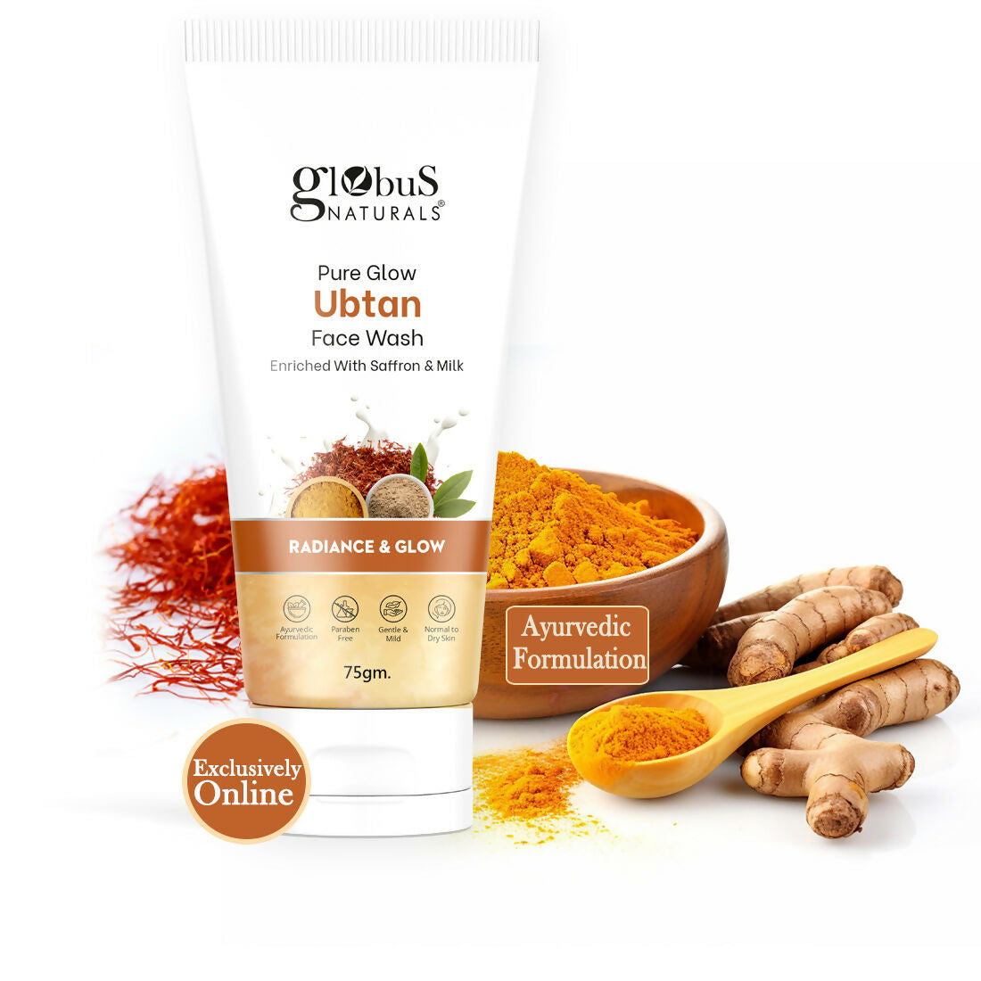 Globus Naturals Pure Glow Ubtan Face Wash | Grocsy