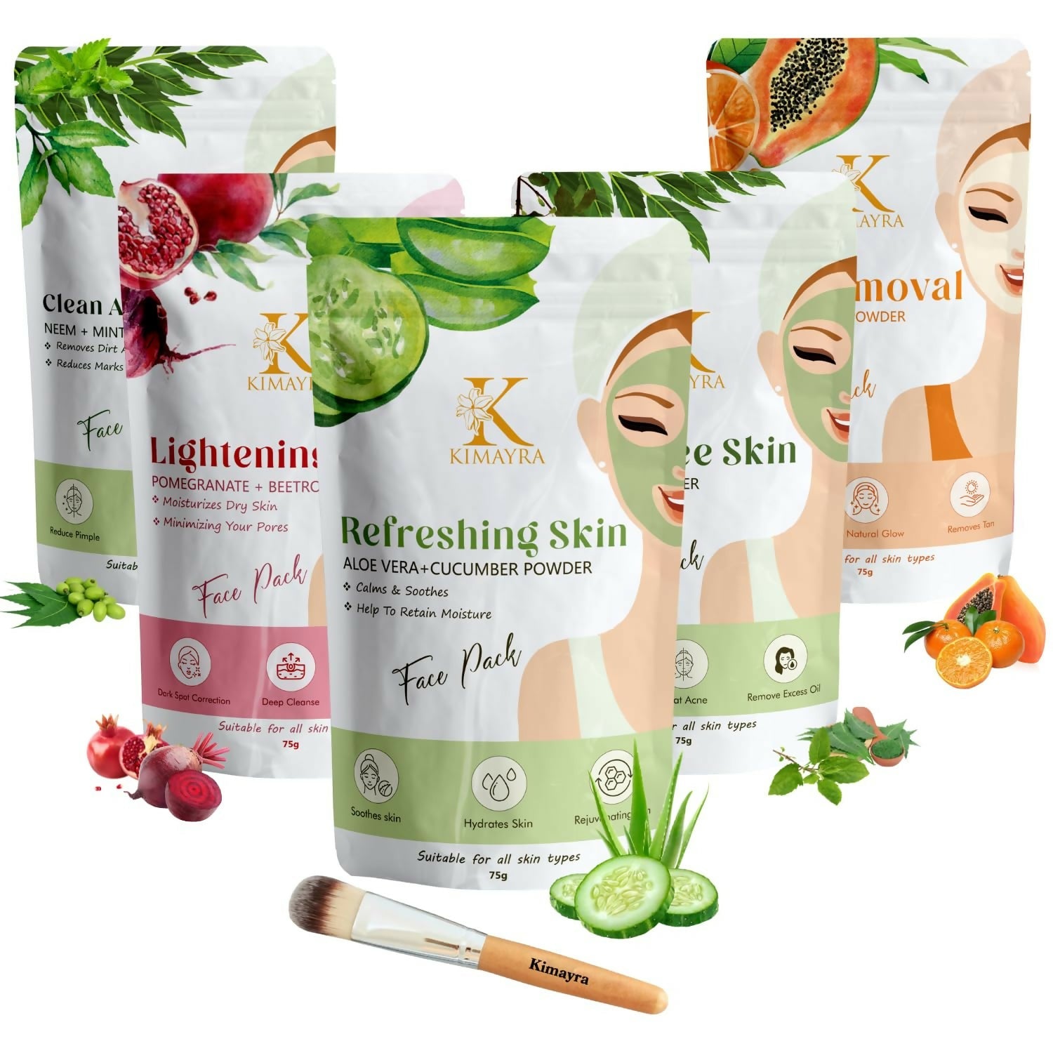 Kimayra Tanning Face Pack Combo Powder for Natural Brightening Skin | Grocsy