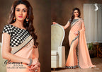 Vamika Peach Designer Georgette Embroidery Saree | Grocsy