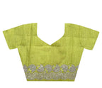 Teeya Creation Lemon Yellow Color Gold Crush Embroidery Work Saree | Grocsy